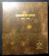 1870-1999 Canada 25 Cents Uni-Safe Coin Book 2/3 Full! Circ. & Proof! ENN Coins