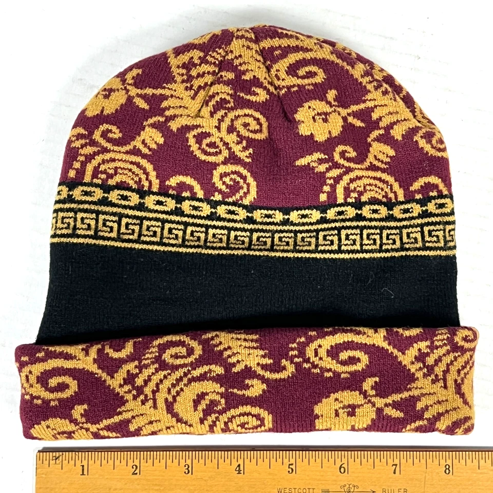 Gorro tejido de lujo Crooks & Castles fino Thuggery Goods patrón de llave griega Foto 2 de 4