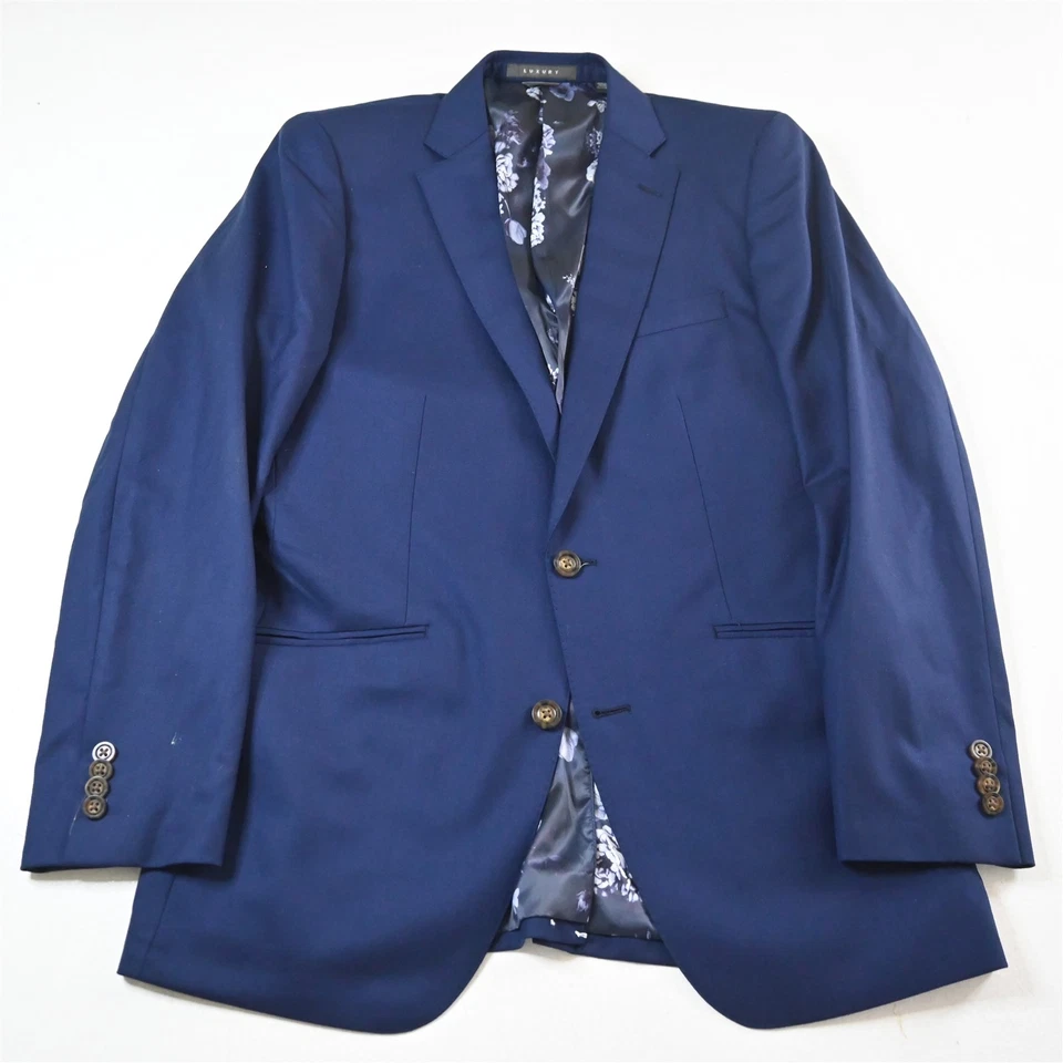 NEW Indochino 38R 34x32 Blue Wool Cashmere Slim Mens Jacket Pants Suit - Image 2 of 4