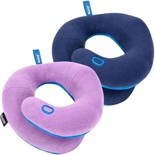 BCOZZY Pillow Bundle: Includes 2 Travel Neck Pillows, Featuring Double Suppor...