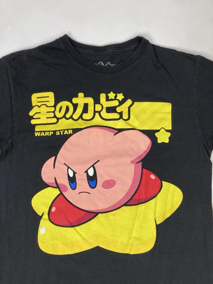Camiseta Kirby Gráfica Mujer Pequeña Negra Manga Corta Videojuego Mercancía Juegos Foto 2 de 4