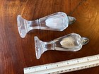 Vintage Cut Crystal Salt & Pepper Shaker Set round Base 4 3/4" — photo 4