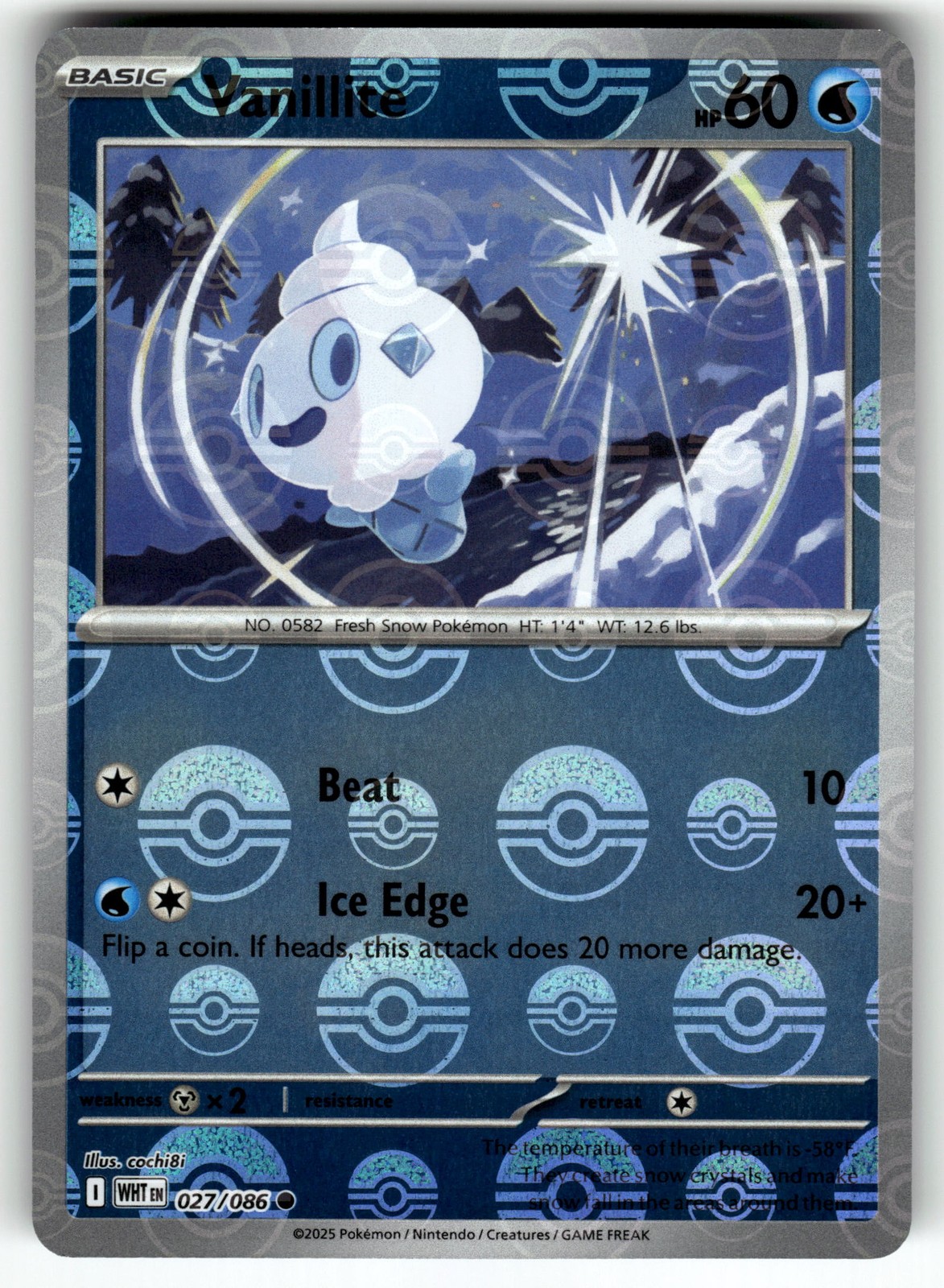 Cryogonal (Poke Ball Pattern) 027/086 SV: Black Bolt NM Pokemon Card TCG
