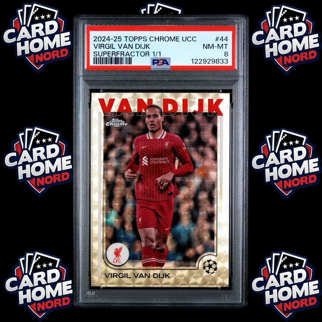 Virgil van Dijk 1/1 SuperFractor PSA 44 - 2024-25 TOPPS Chrome UCC