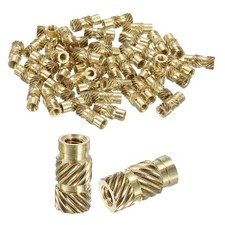 Knurled Insert Nuts, 130pcs M2 x 7mm Length x 3.5mm OD 3D Printing Brass Nuts