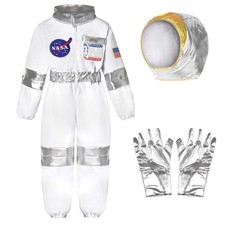 Kids Astronaut Costume Jumpsuit for Halloween Dress Up 3-4 Years