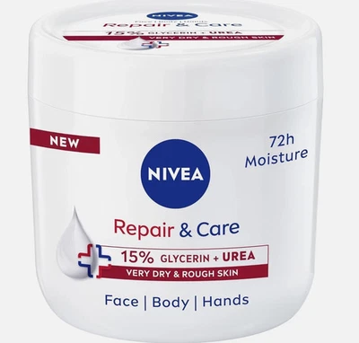 BRANDED NIVEA Repair + Care Urea Moisturising Cream Jar (400ml) Rich and Hydrating Body