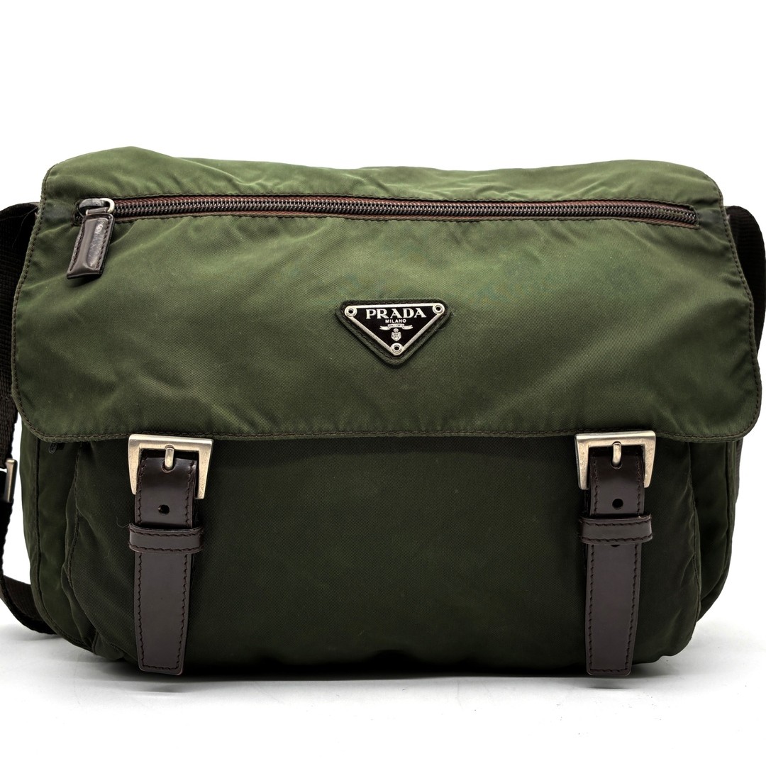 Authentic PRADA Shoulder Bag Triangular Logo Flap… - image 1