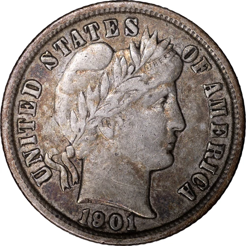 1901-O 10c Barber Dime ~ XF Details