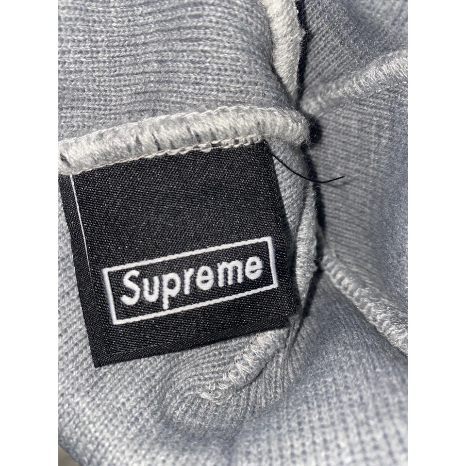 Gorro Supreme New Era con logotipo de caja gris jaspeado sombrero para hombre de fama mundial Foto 3 de 4