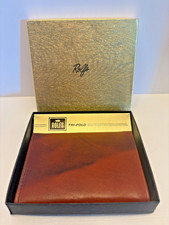 VTG 1970s ROLFS Leather Trifold Wallet Brown Marbled NOS NIB Made In USA New
