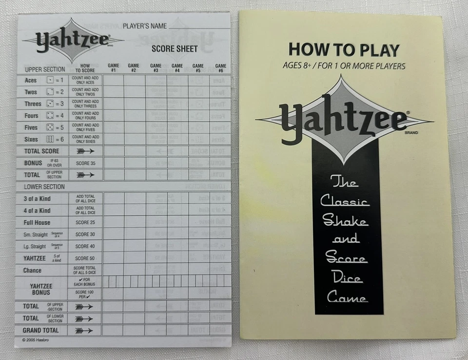 2005 Yahtzee Bookshelf Edition Wood Bookshelf Game by Hasbro Complete Great Cond - Image 2 of 4