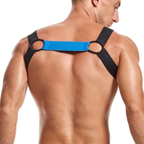 Arnés de neopreno para hombre cinturón sujetador corporal correa de pecho ropa de club protector muscular - Imagen 9 de 21