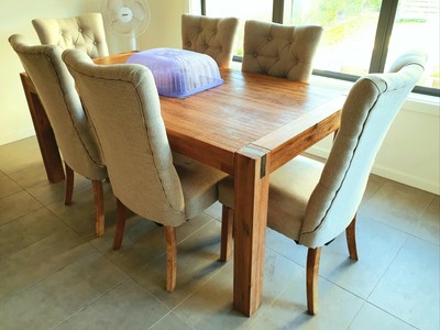 Hardwood Dining Table And Chairs Set Rrp 1793 Amart Furniture