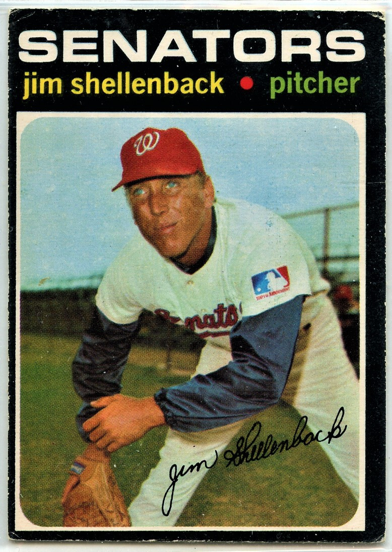 1971 O-PEE-CHEE #351 JIM SHELLENBACK - WASHINGTON SENATORS G-VG RAW (09)