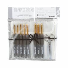 Etimo Crochet Hooks Set Royal Silver includes Silver Handle Scissors TP1166