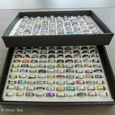 Bulk Stainless Steel Ring Fashion Classic Simple Mixed Style Jewellery