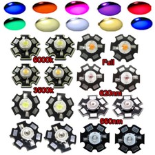10pcs LED Diodes Light White Red Blue Green Yellow UV Full Spectrum + Star Base