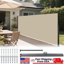 Retractable Patio Side Awning Privacy Screen Privacy Divider with Sun Shade