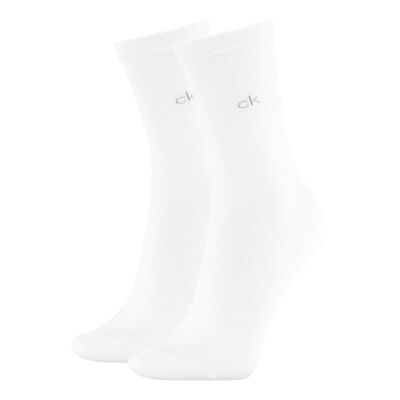 Calvin Klein Jeans Women 2er Pack Crew Flat Annika White Socken CK One Size NEU