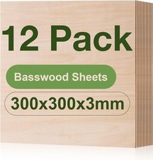 Rowood 3mm Plywood Sheets Basswood for Laser Cutting Thin Wood Sheets for Craft