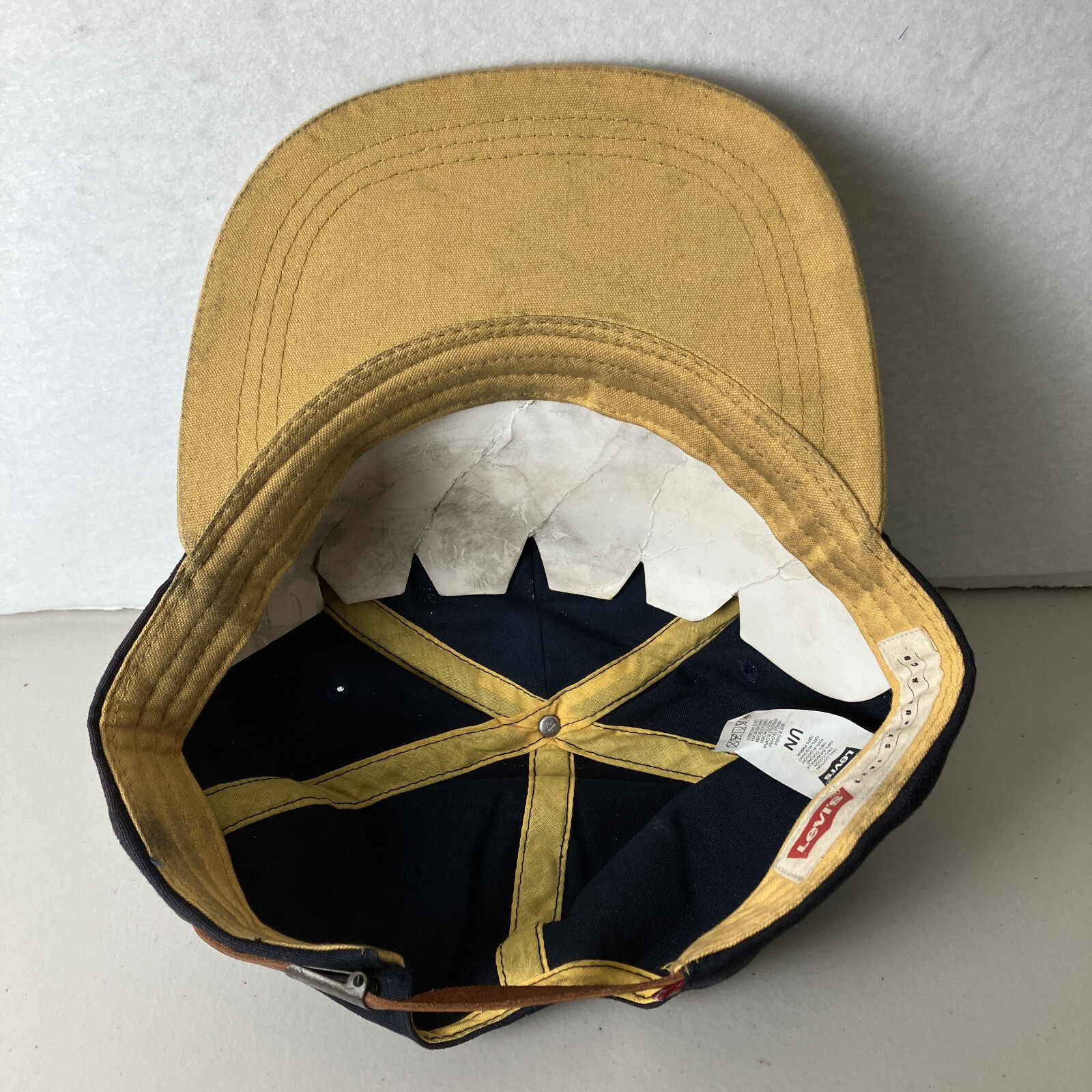 Levi's Hat Cap Adjustable Strapback Navy Blue & Y… - image 13