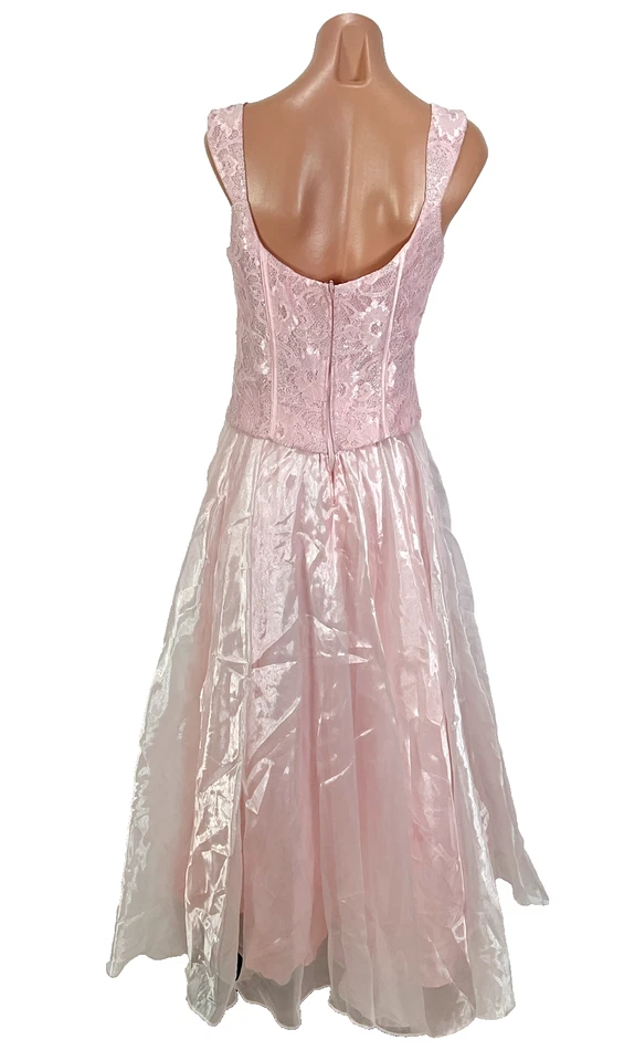 Vestido de formatura vintage rosa de renda Aspeed maxi vestido de baile espartilho 90S Y2K grunge grande - Imagem 2 de 4