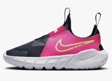 Size 5.5 Big kid - Nike Flex Runner Shoe, Obsidian/Fireberry/Lime Sneaker