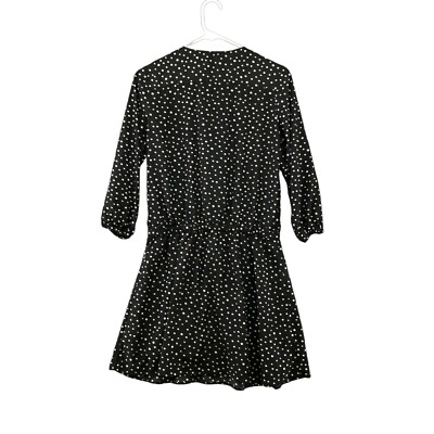 Uniqlo Mini Dress S Polka Dot Black White Ruffle Front A Line 3/4 Sleeve V Neck | eBay Uniqlo Mini Dress S Polka Dot Black White Ruffle Front A Line 3/4 Sleeve V Neck | eBay