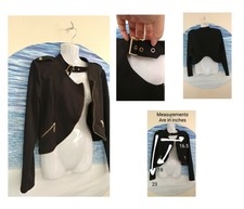 -women's Open Front Suit/jacket Long Sleevee Sz M By Chocolate A46-1547
