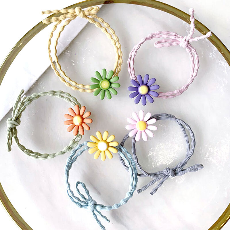 Elastic Flower Hair Tie Ponytail Holder Rubber Band Rope Accessory  