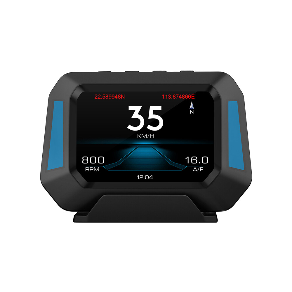 OBD2+GPS+Slope Meter Car HUD Head Up Display Overspeed RPM BAT Alarm Fault Code