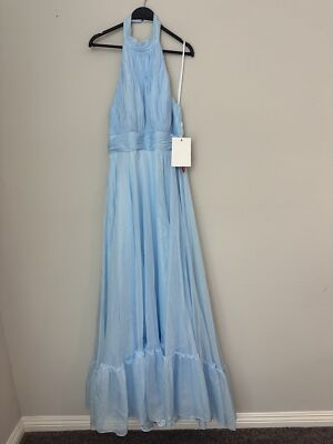 wedding dress and blue shoes Mac Duggal 70191 High-Low Chiffon Cocktail Dress – Mydressline