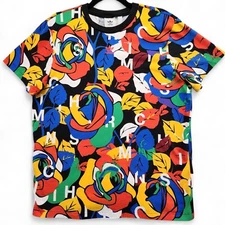 Adidas Originals RICH MNISI Shirt Womens Medium Oversized Floral All Over Print