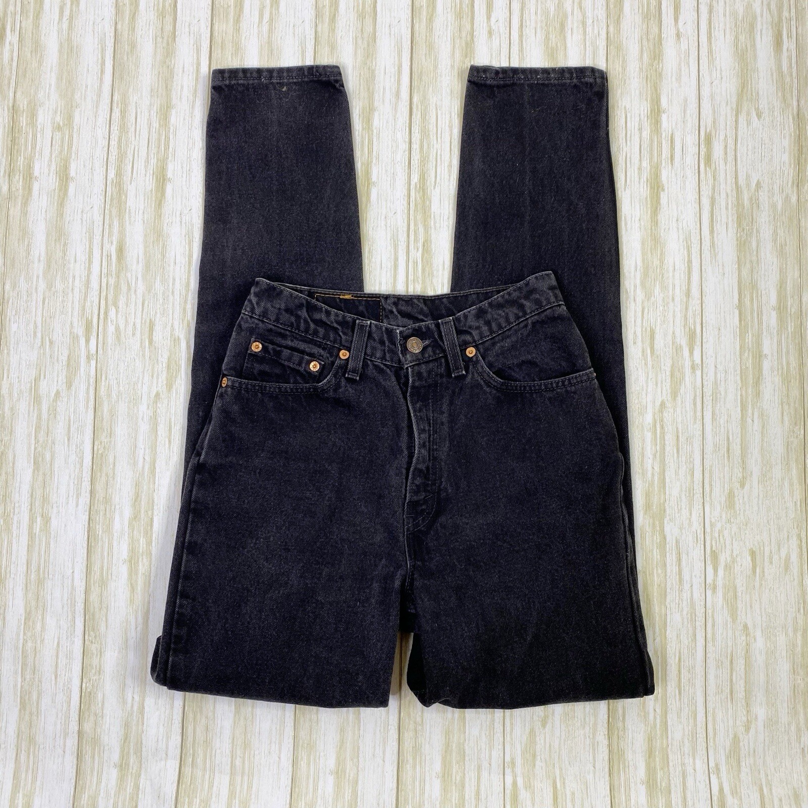 Vintage Levi’s 512 Women’s Size 7 / US 24 Black Slim Fit Tapered High Rise Jeans image 3