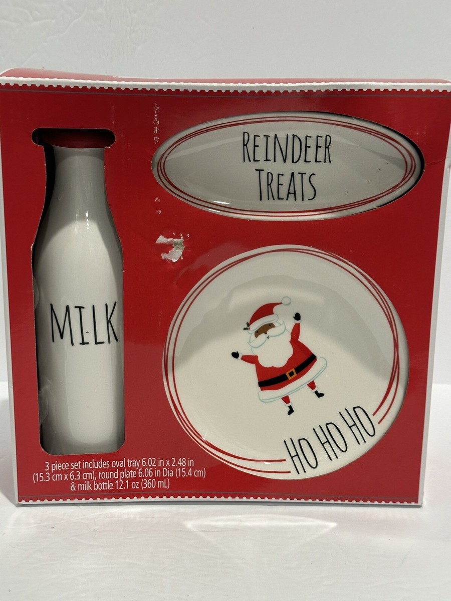 🎄Holiday Time Pc Santa Kit: Plate for Cookies, Milk Jug