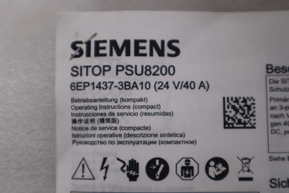 NUEVA EN CAJA FUENTE DE ALIMENTACIÓN SIEMENS SITOP PSU8200 6EP1437-3BA10 STOCK H271 Foto 4 de 4
