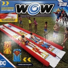 WOW Sports DC Comics Flash vs Superman Backyard Double Lane Super Water Slide