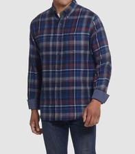 Weatherproof Vintage Men's Blue Flannel Chest Pocket Button-Up Shirt Size XL