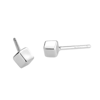 Ohrstecker Quadrat Sterling Silber 925 Damen Herren Ohrringe