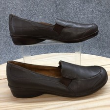 Naturalizer Loafer Womens 9W Brown Carryon Slip On Wedge Heel Casual Leather