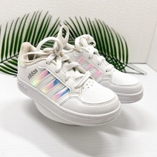 Adidas Kids' White Breaknet Round Toe Lace Up Sneaker Shoes US Size 11K