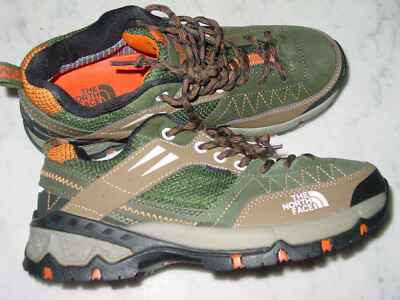 Mens The North Face ACNW6T7 Green/Brown/Orange Trail Hiking Shoes