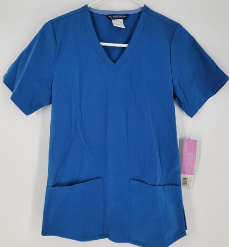 NU Dimension Stretch Scrub Top V-Neck Blue - Size XS - New With Tag - Picture 1 of 2