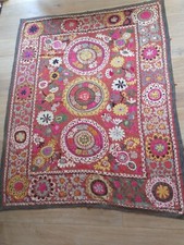 Rare Antique Embroidered Suzani Central Asian/Uzbek 69 Inch W 90 Inch L