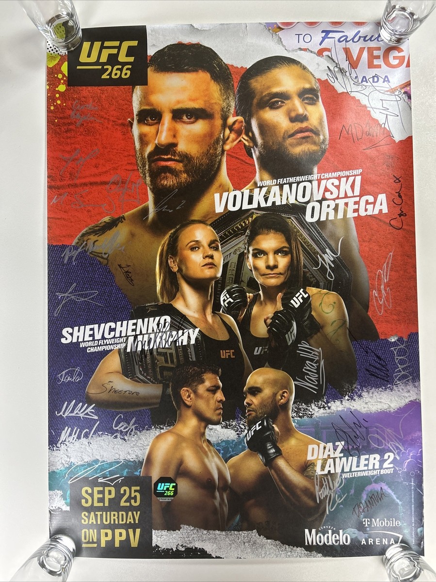 RARE* UFC 266 Signed Event Poster SBC Volkanovski vs. brian Ortega