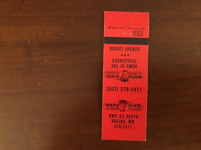 Vintage Matchbook Cover - The 7th Rib Racine MN