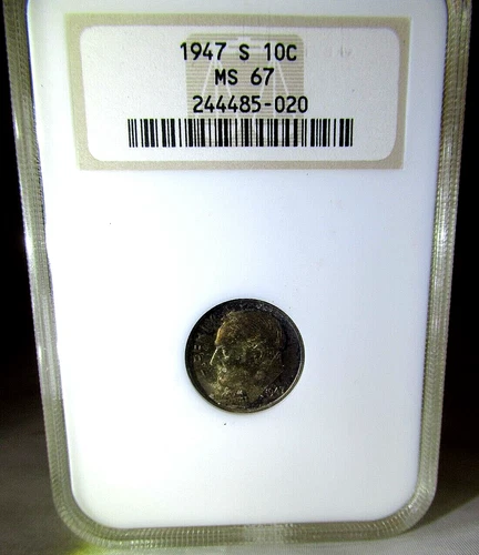 1947 S Roosevelt Dime 10C NGC Certified MS 67  - FREE  SHIPPING !!