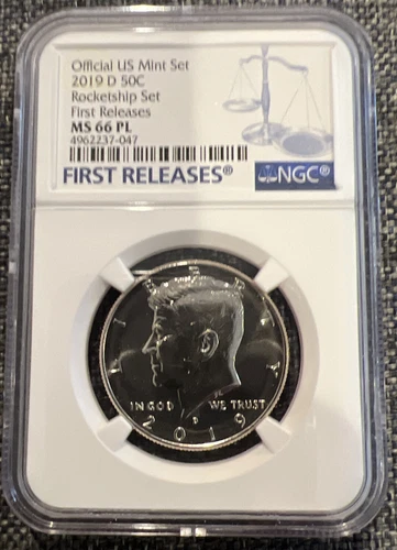 2019 D KENNEDY HALF DOLLAR NGC MS 66 PL First Release 50C ROCKETSHIP MINT SET