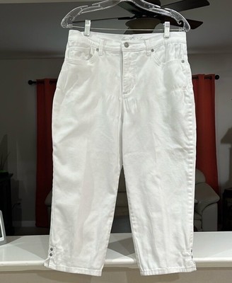 Gloria Vanderbilt Amanda Women s Size 10 White Denim Cropped Jeans